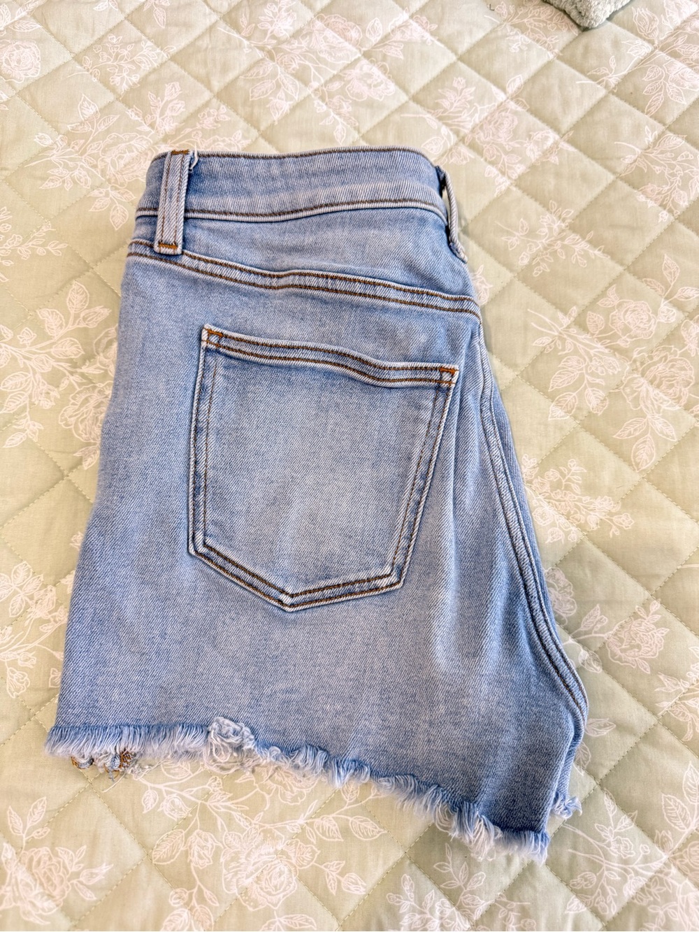 LC Lauren Conrad Light Blue High-Rise Button-Fly Denim Shorts - Picture 3 of 7